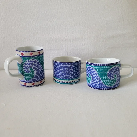 DANSK INTERNATIONAL DESIGN Mosaic Dinnerware Wave Set 3pc Set Elegant Dining - Picture 2 of 7